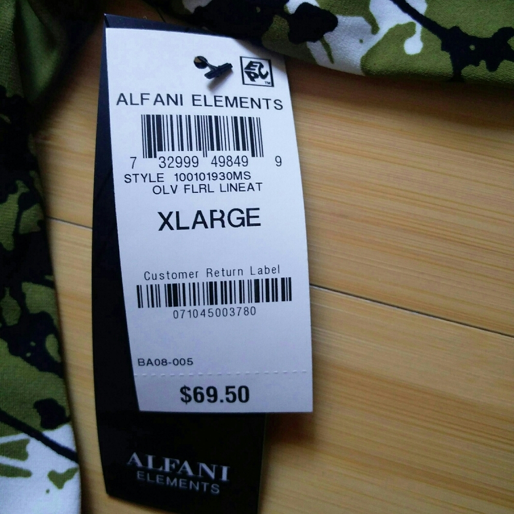 -NWT- Alfani Floral Pointed Crochet Hem Top XL - Picture 9 of 15